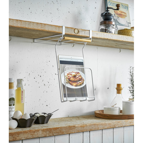 Yamazaki USA Tosca Yamazaki Home UnderShelf Tablet And Cookbook Holder, Kitchen Organizer
